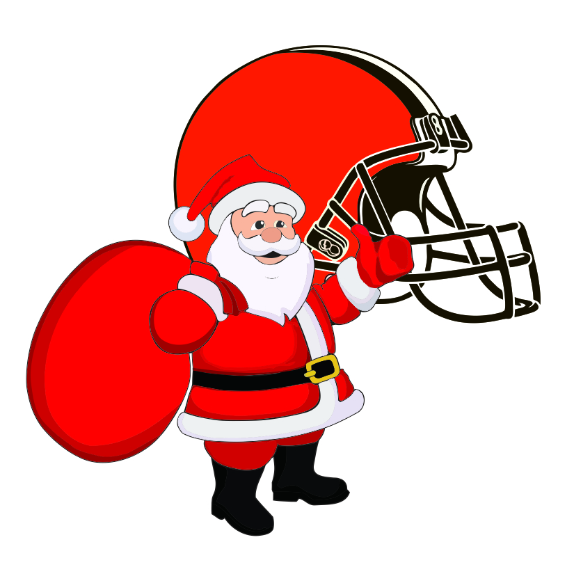 Cleveland Browns Santa Claus Logo iron on paper